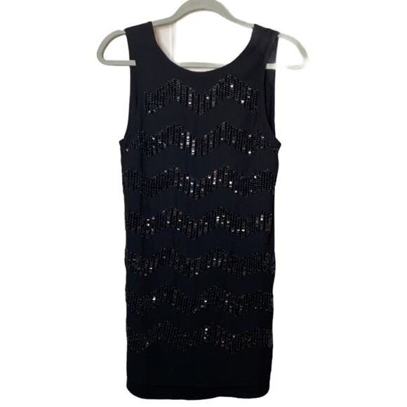 H&M sequin beaded little black dress size 6 - Picture 1 of 7